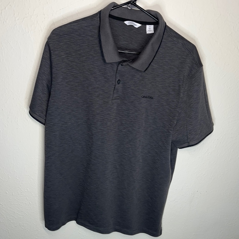 Calvin Klein, Grey, Button Up Polo Shirt